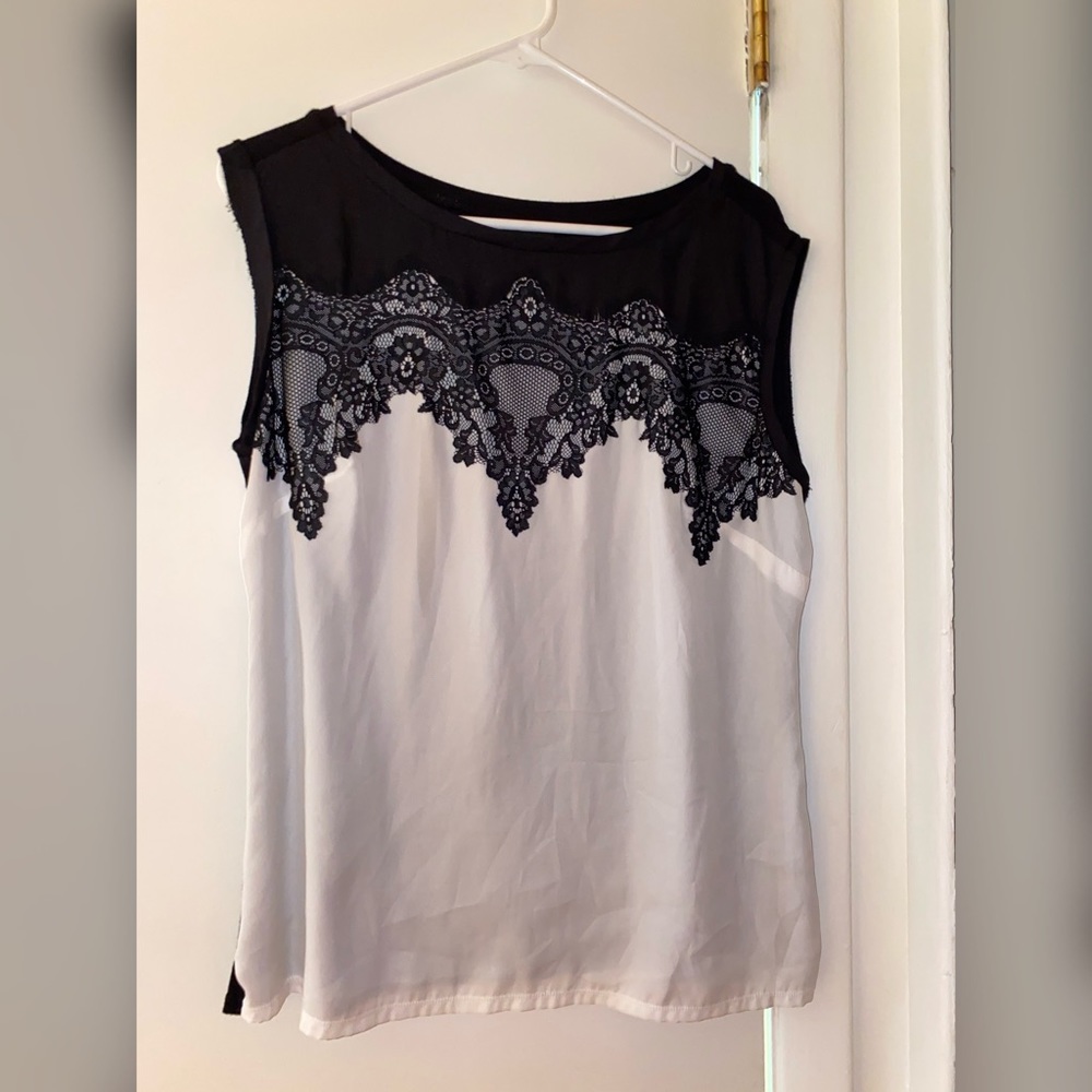 Black and White Blouse